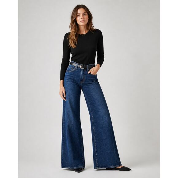 Levis Denim - Levi’s 728 High Rise Wide Leg Jeans NWT 34x32 Vintage Stretch Dark Wash